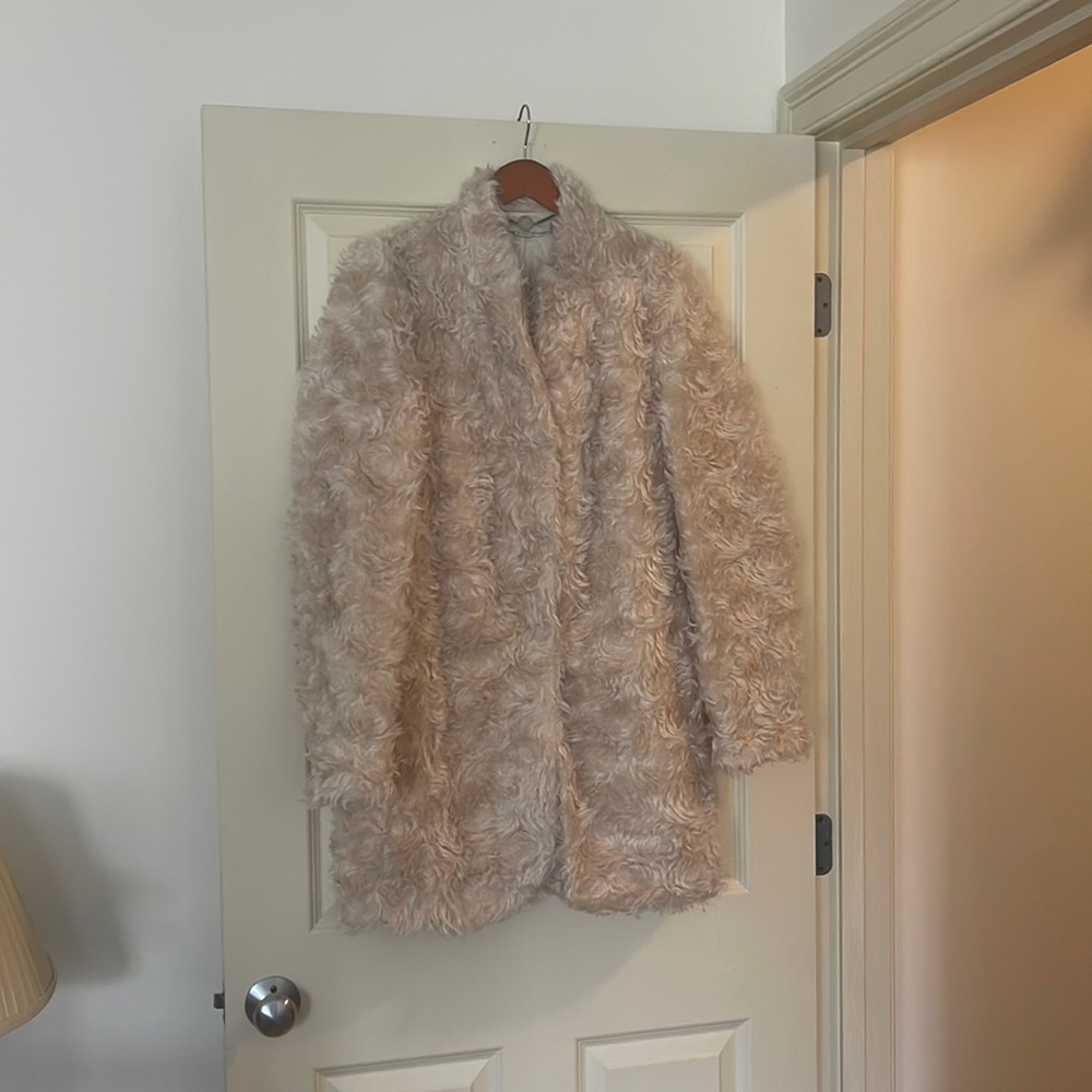 Stella McCartney Bryce Ivory Mohair Faux Fur Coat Fall 2013